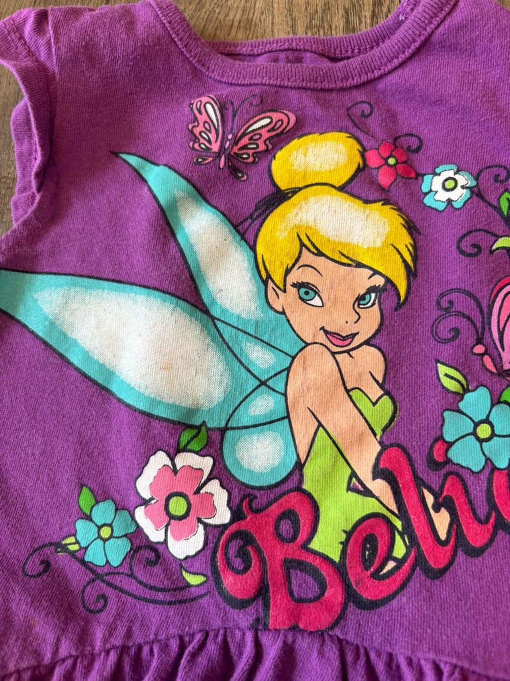 Vintage 2000s Y2K Disney Fairies Tinker Bell Toddler Shirt Top Graphic Tee 18M - Picture 2 of 5